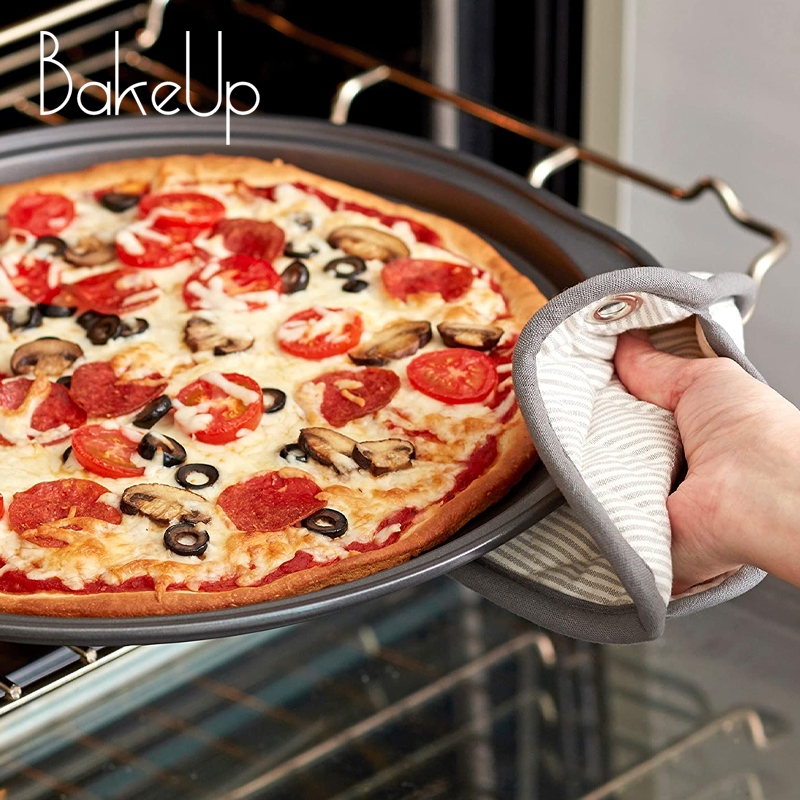 Pack of 2 Non-Stick Grey Pizza Pans