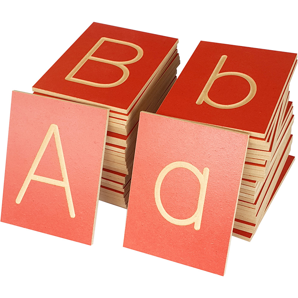 52-Piece Natural Beech Wood Grooved Letter Plates 