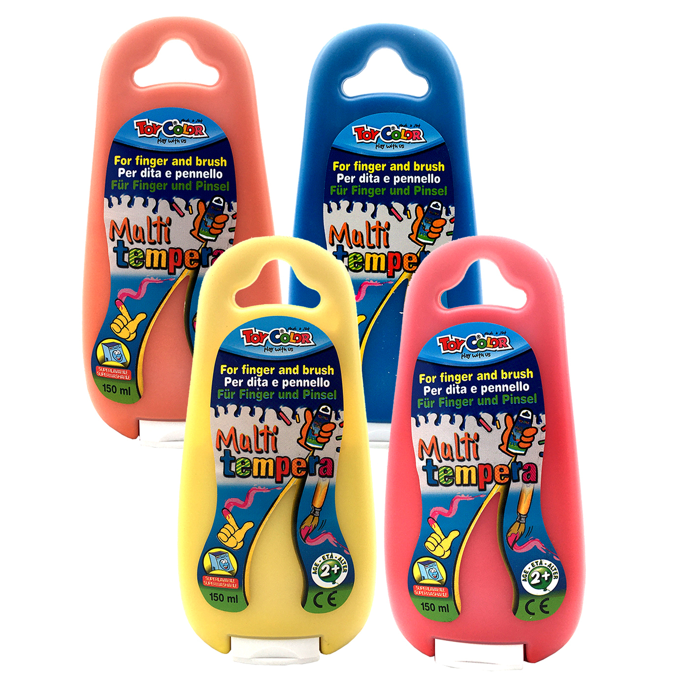 Set of 4 150ml Superwashable Ready Mix Multi-Tempera Paint