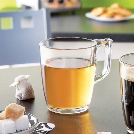 Set of 6 400ml Nuevo Tempered Glass Mugs