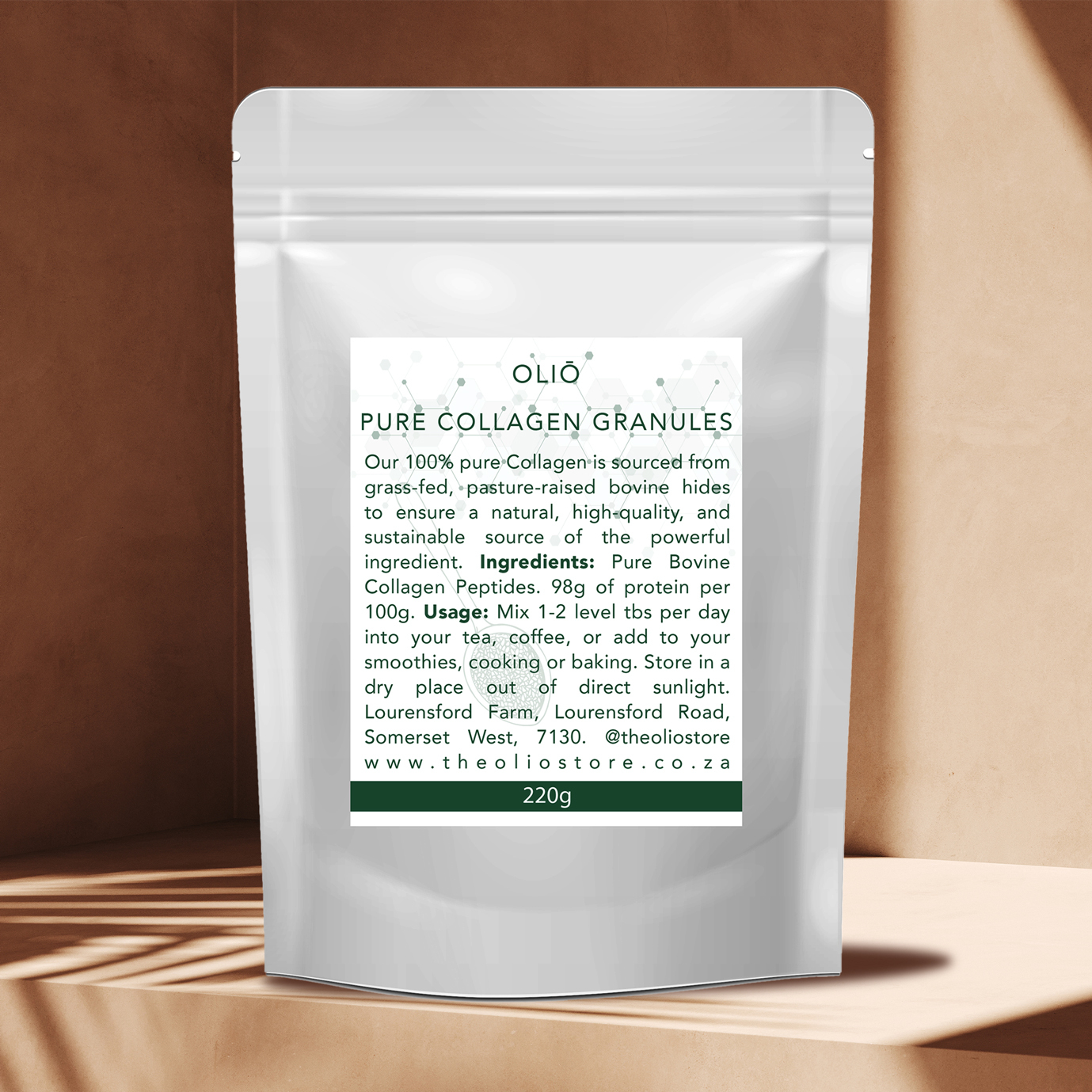220g Pure Bovine Collagen Peptides