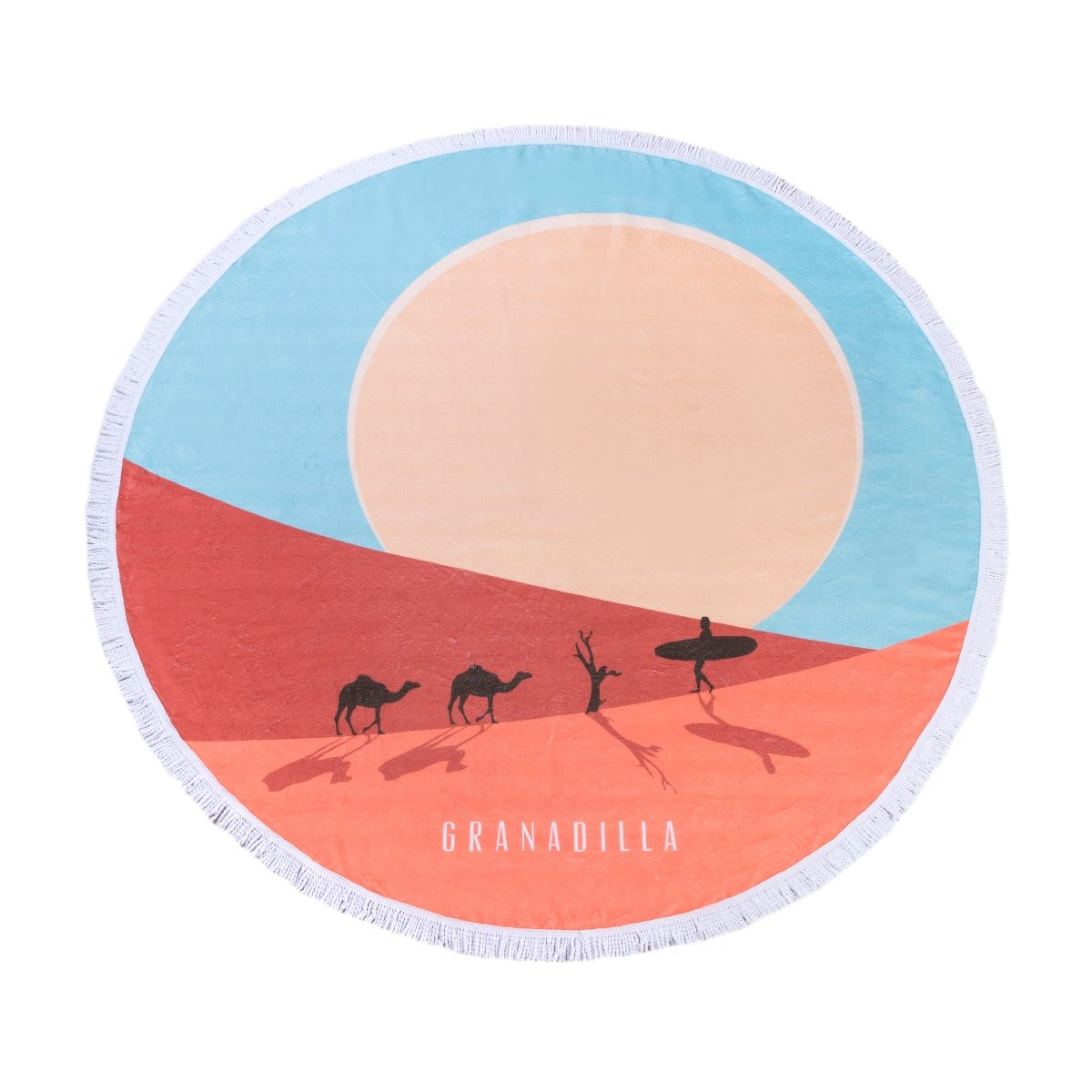 Round Beach Towel - Dune Surfer Blue