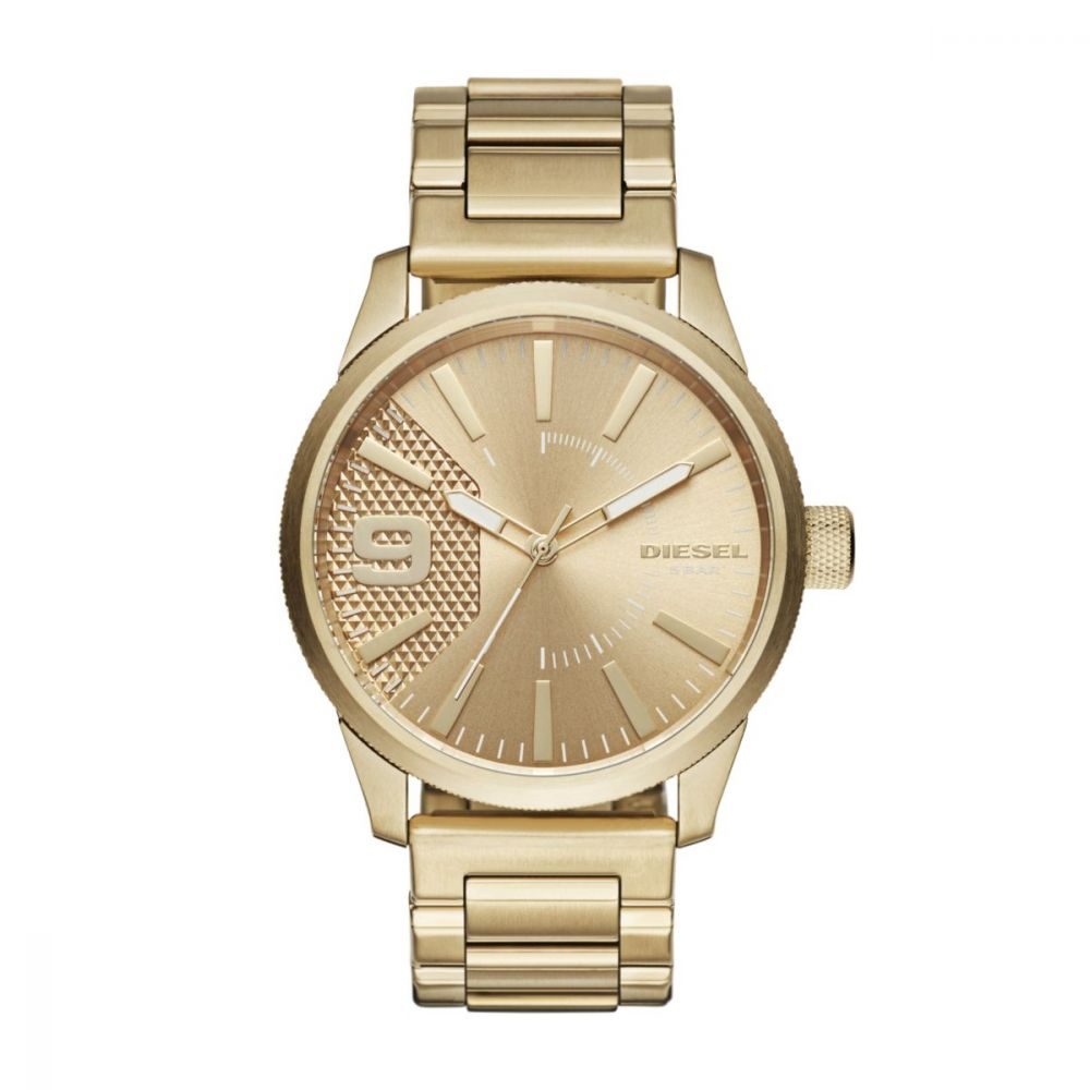 Men's Rasp Gold Round Stainless Steel Watch