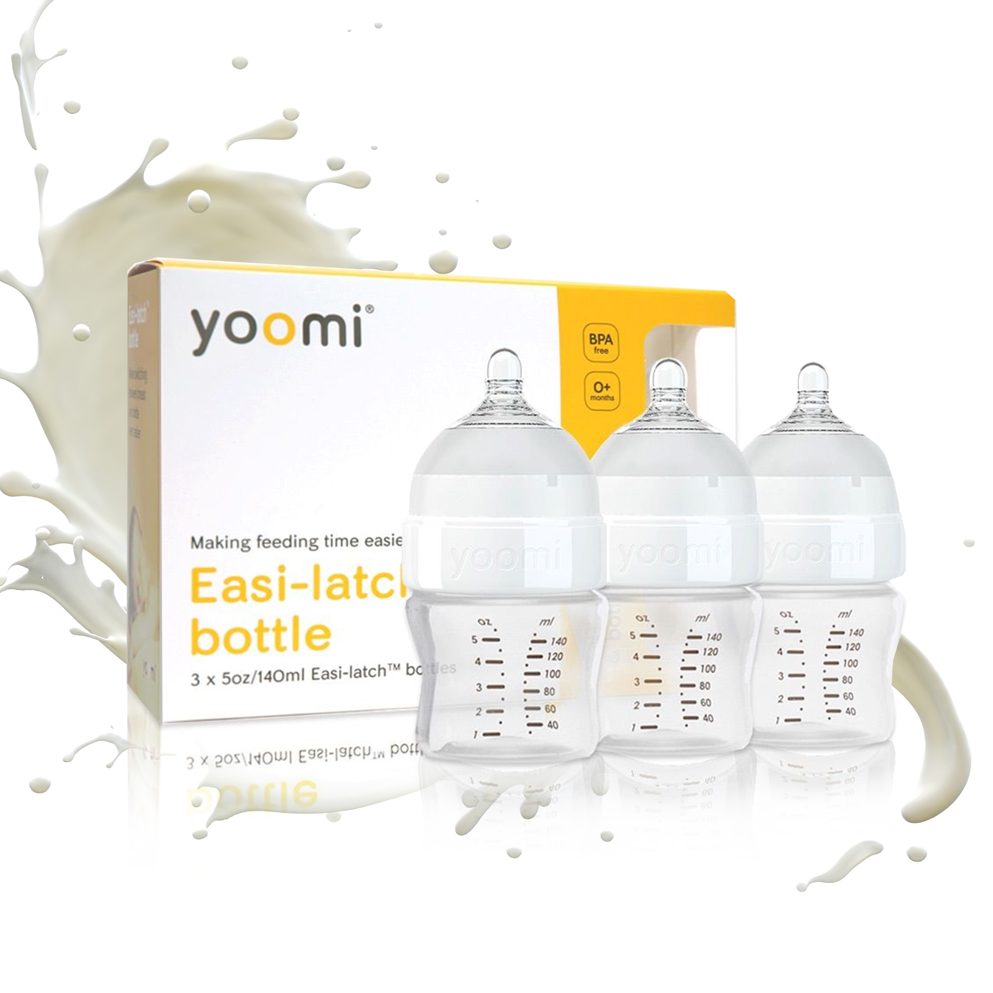 Pack of 3 140ml or 240ml Easi-Latch Bottles