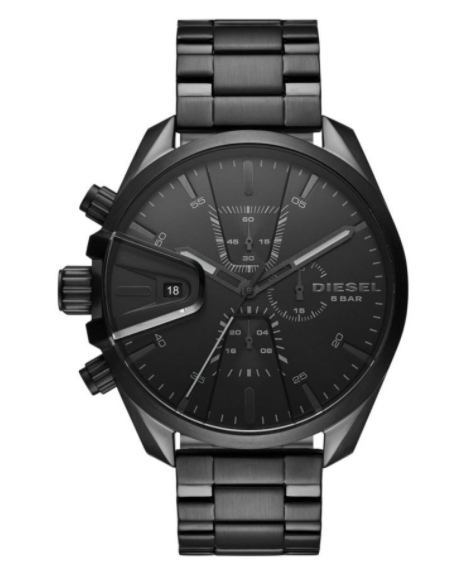 Men's Ms9 Chrono Black Round Stainless Steel Watch