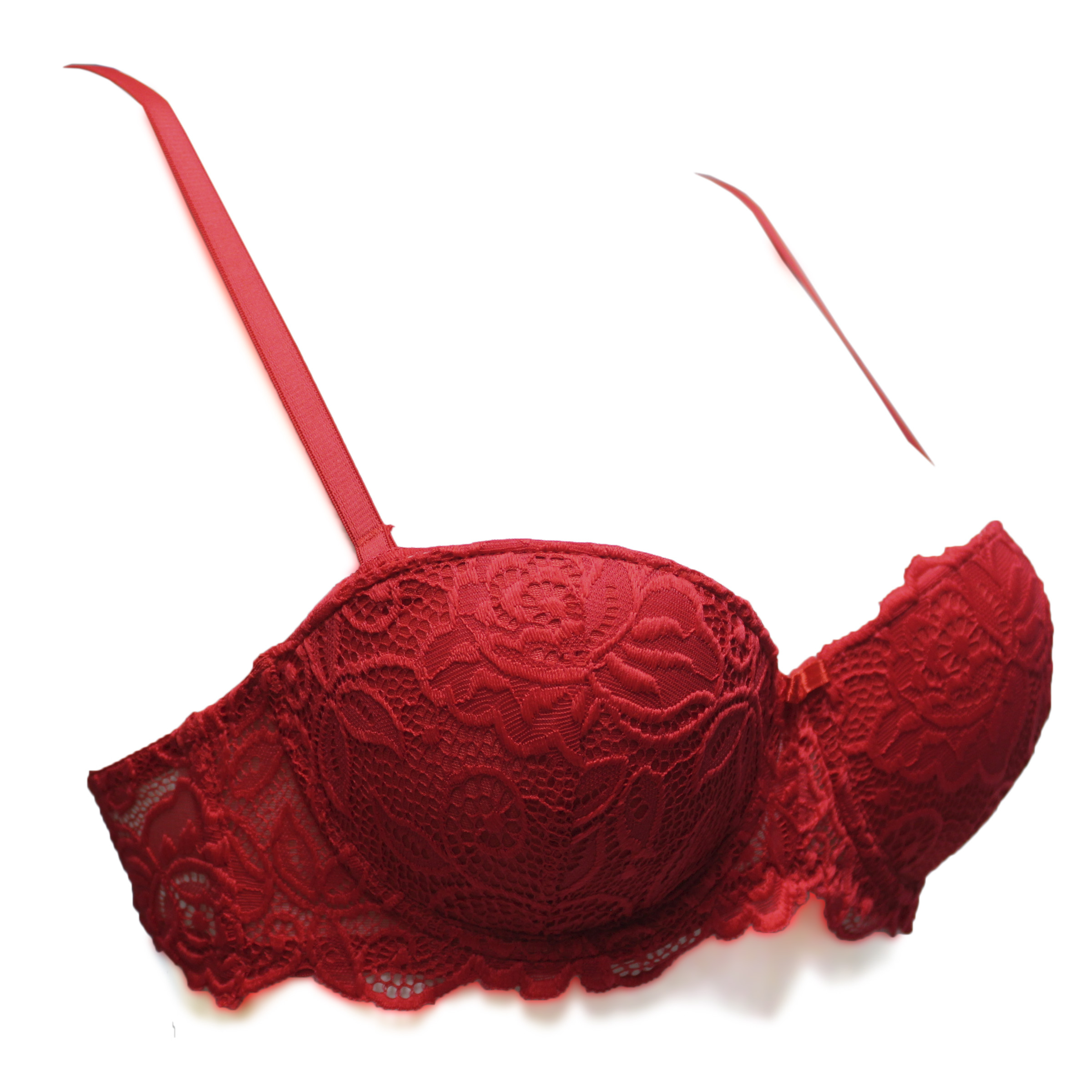 Red Lace Balconette Bra