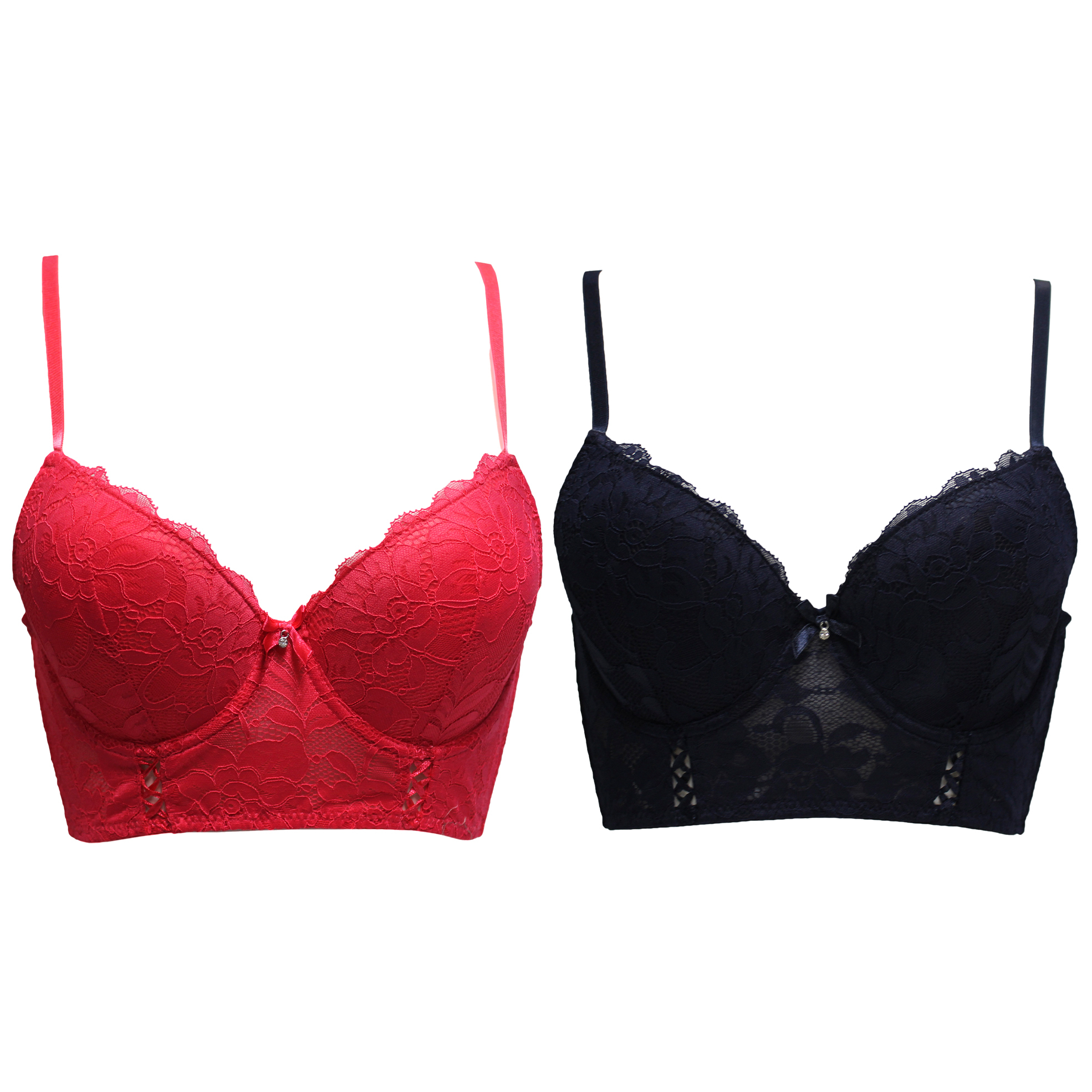 Pack of 2 Delicate Lace Structured Bustier Bra