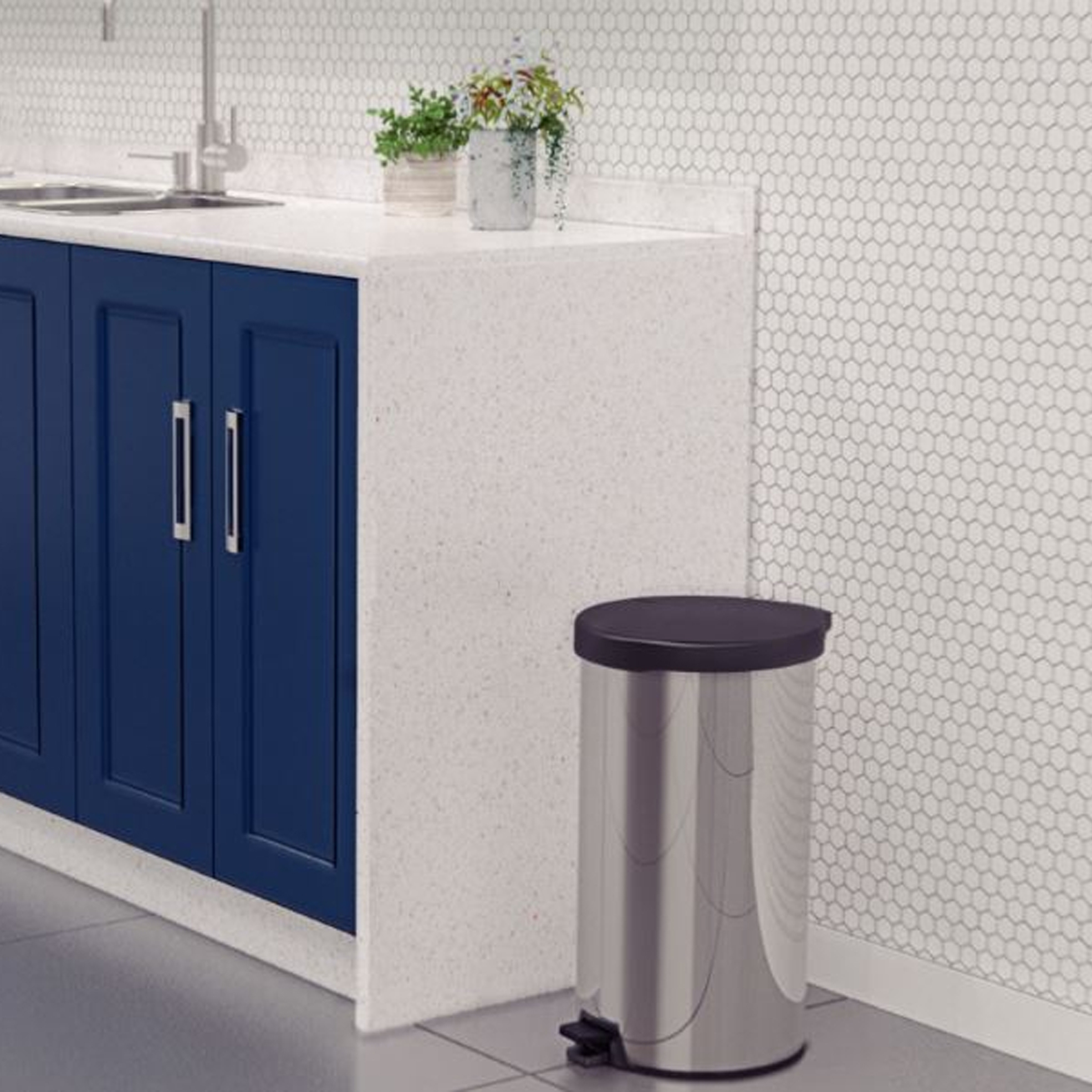 20L Stainless Steel and Plastic Bin