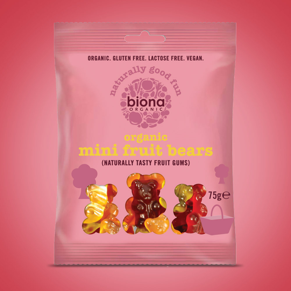 Pack of 6 75g Organic Mini Fruit Bears