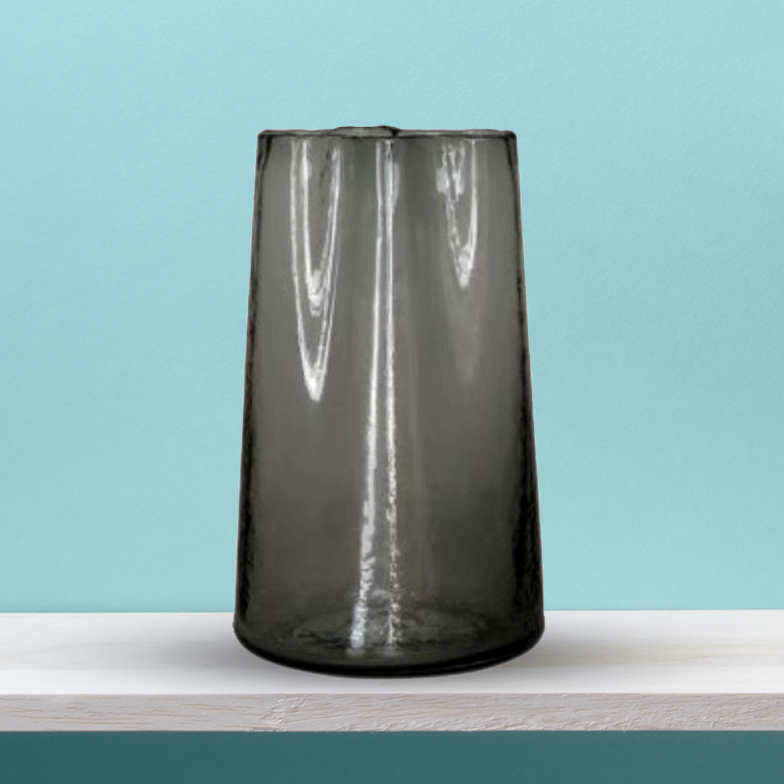 Molded Smoke Glass Vase
