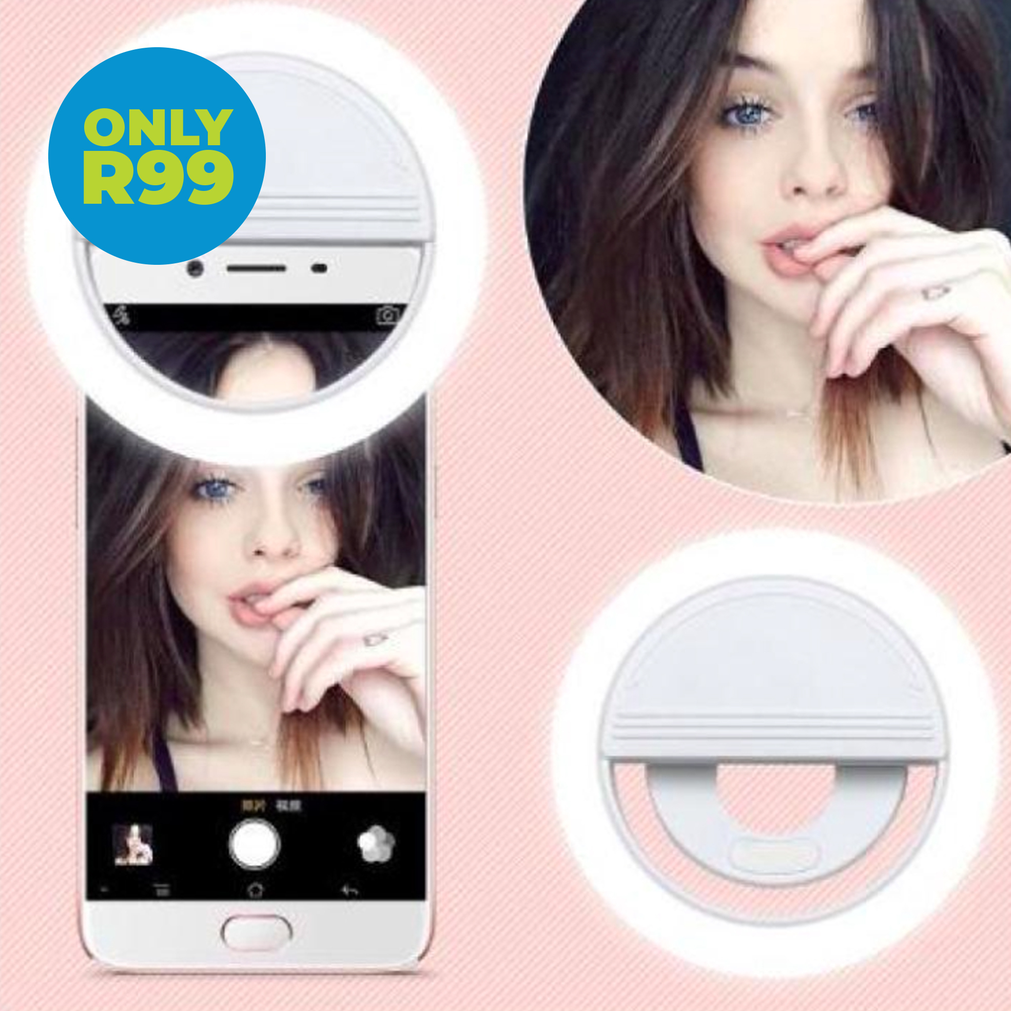 Rechargeable Mini Mobile Selfie Ring Light