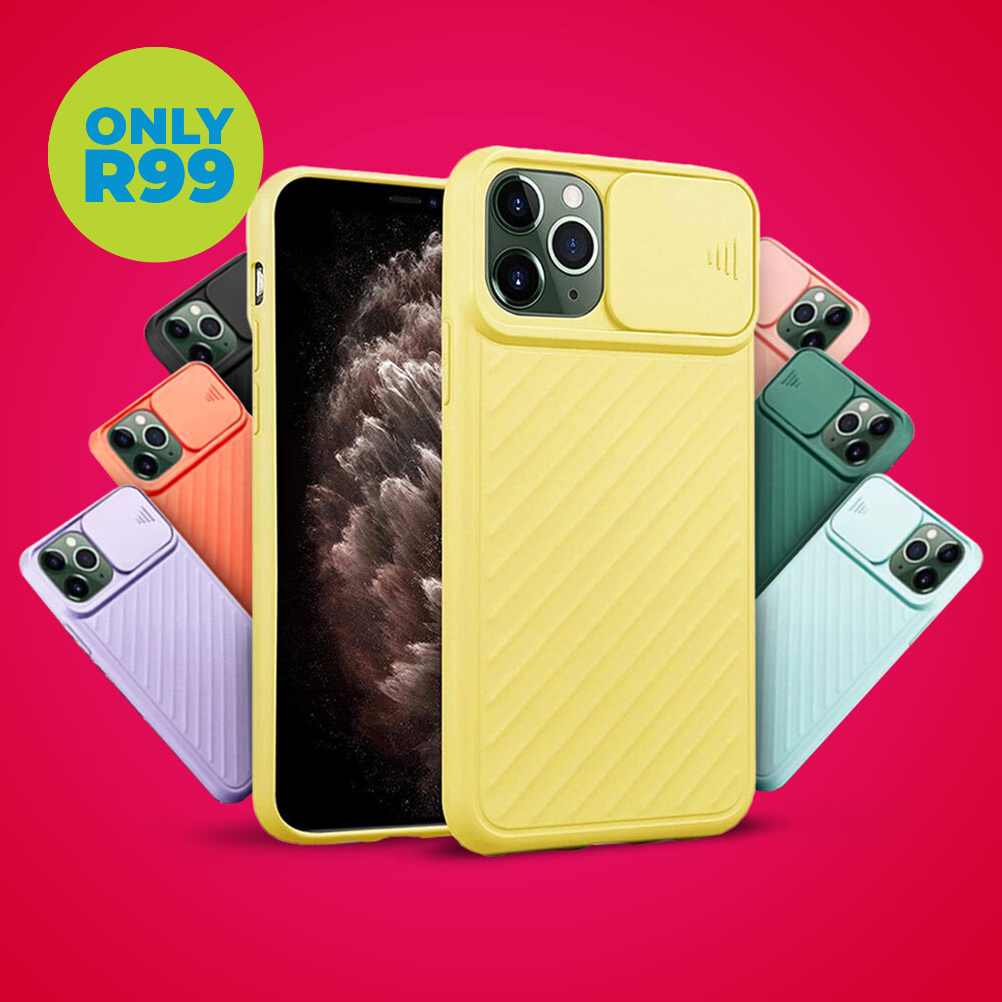 Shock-Proof Silicone iPhone Cover with Sliding Camera Protector