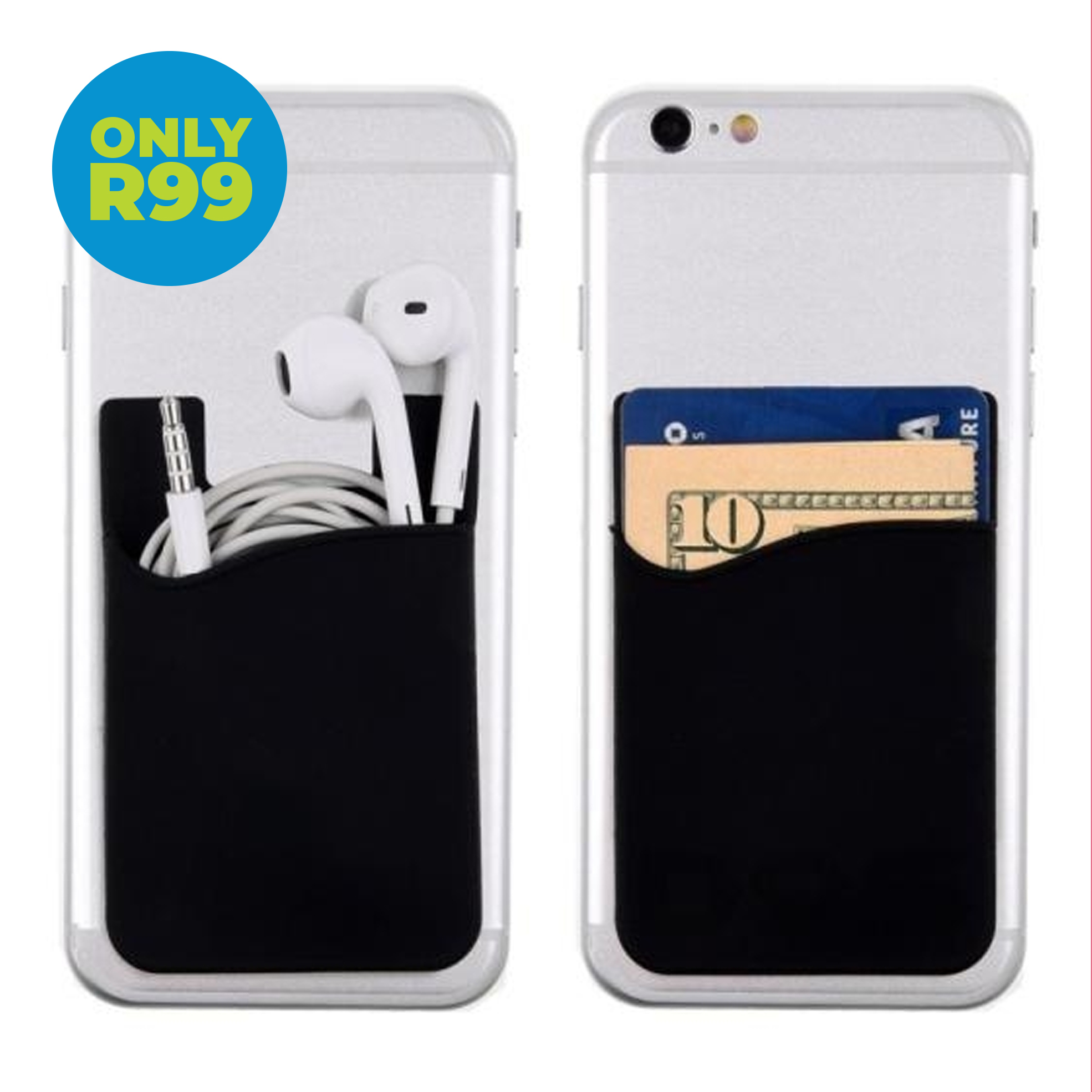 Pack of 2 or 4 Stick-On Silicone Phone Card Sleeves