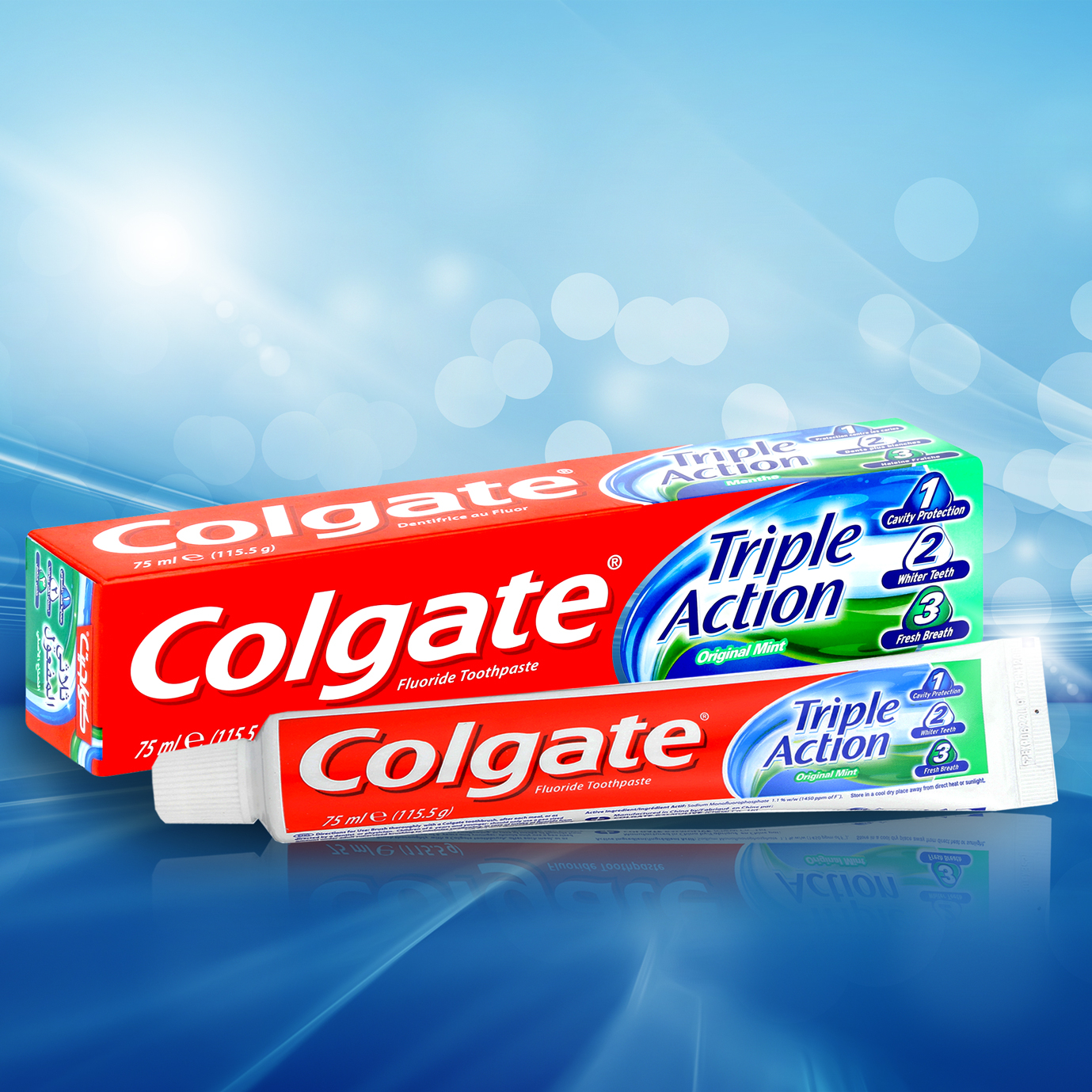 Pack of 12 75ml Triple Action Original Mint Toothpaste