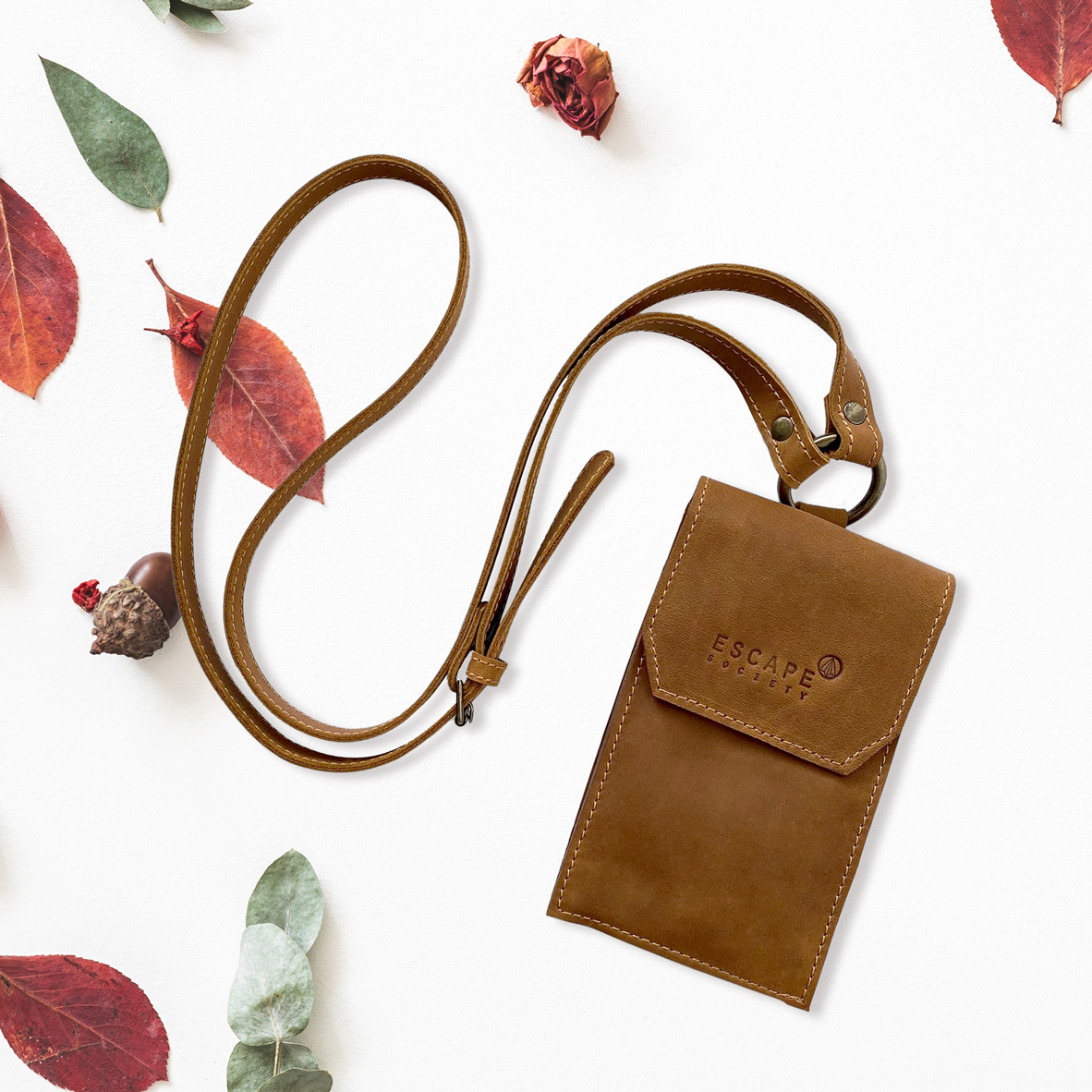 Toffee Tan High Tide Crossbody Leather Phone Wallet