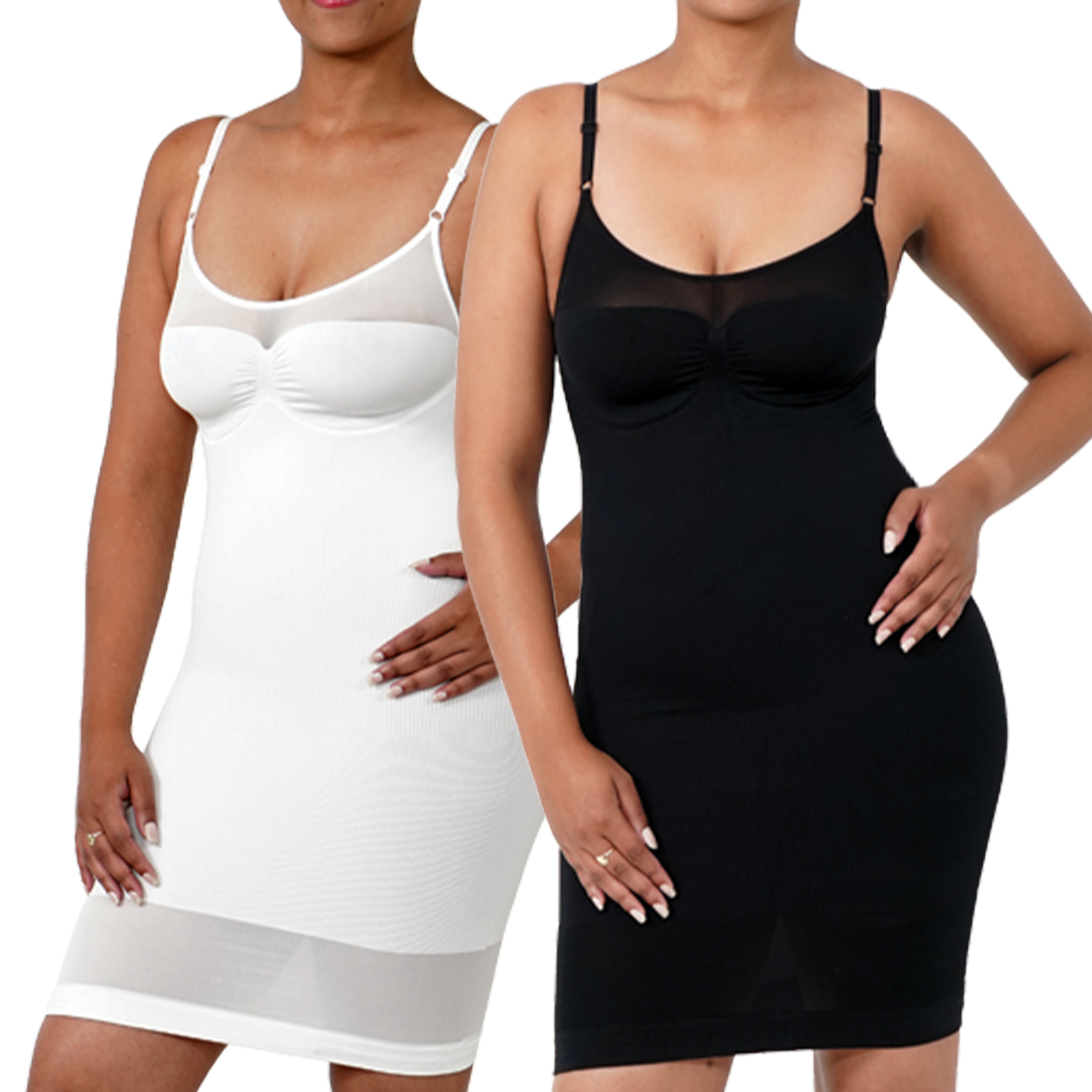 Shape Enhancing Medium Control Spaghetti Strap Slip Dress
