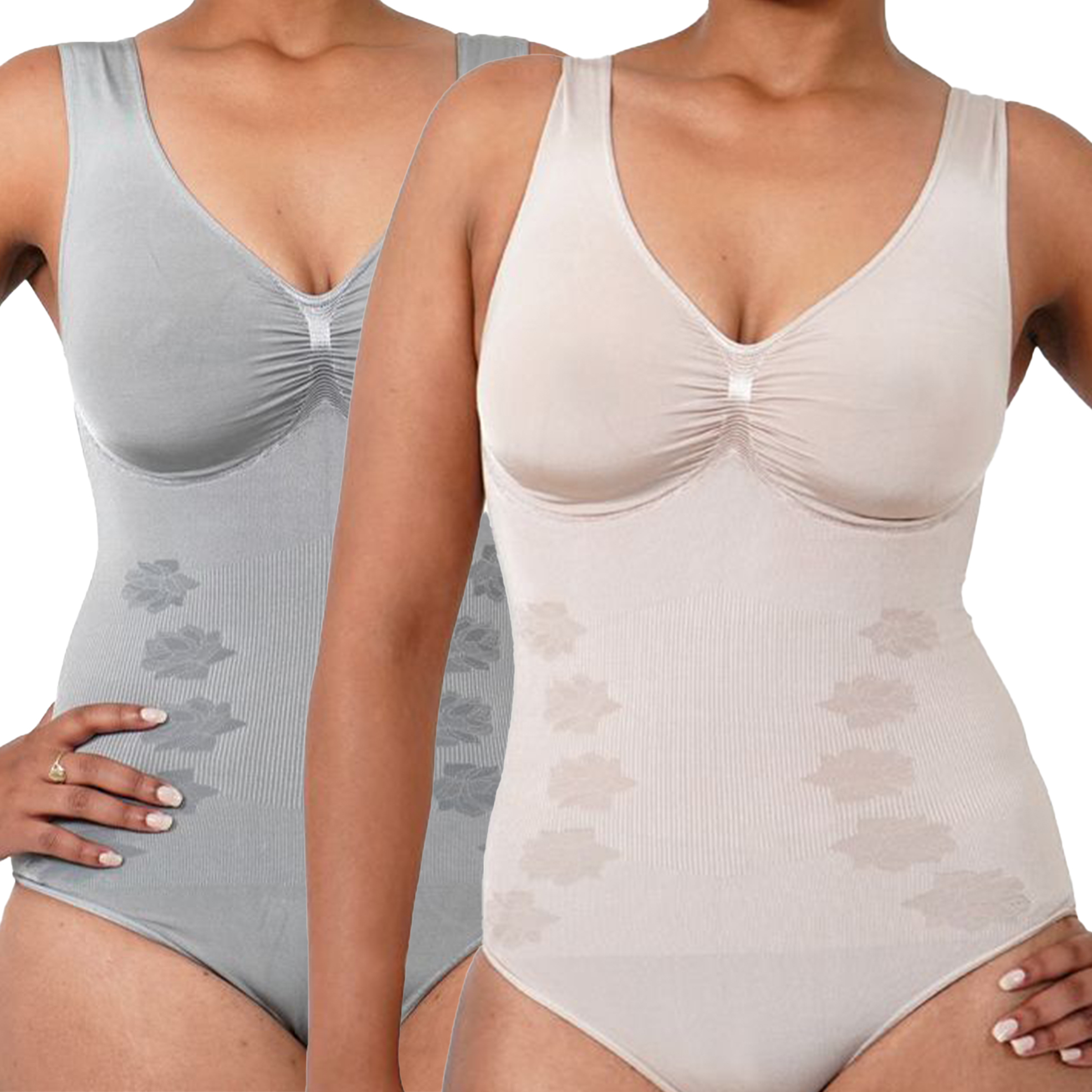Shape Enhancing Medium Control Bodysuit with Rose Detail