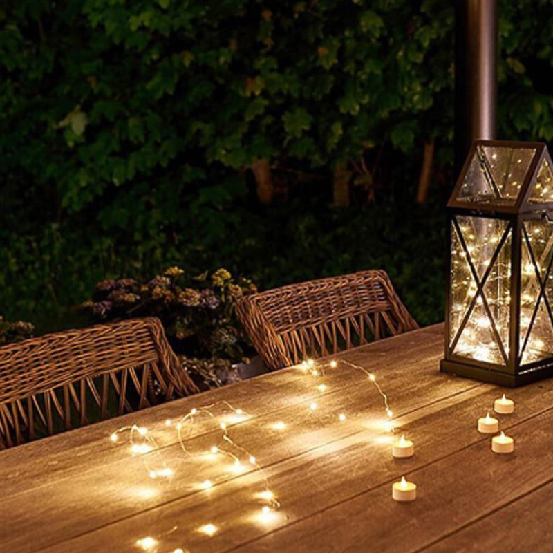 Pack of 2 Solar Power Outdoor String Copper Wire Fairy Lights  