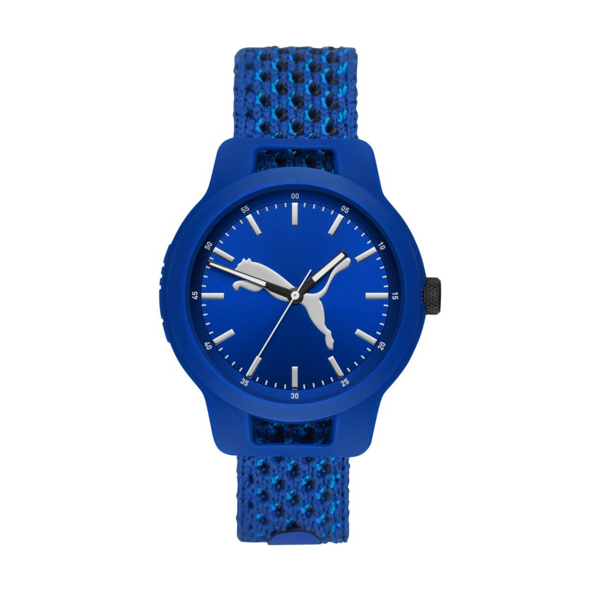 Men's Reset V1 Three-Hand Reversible Blue Knit Watch