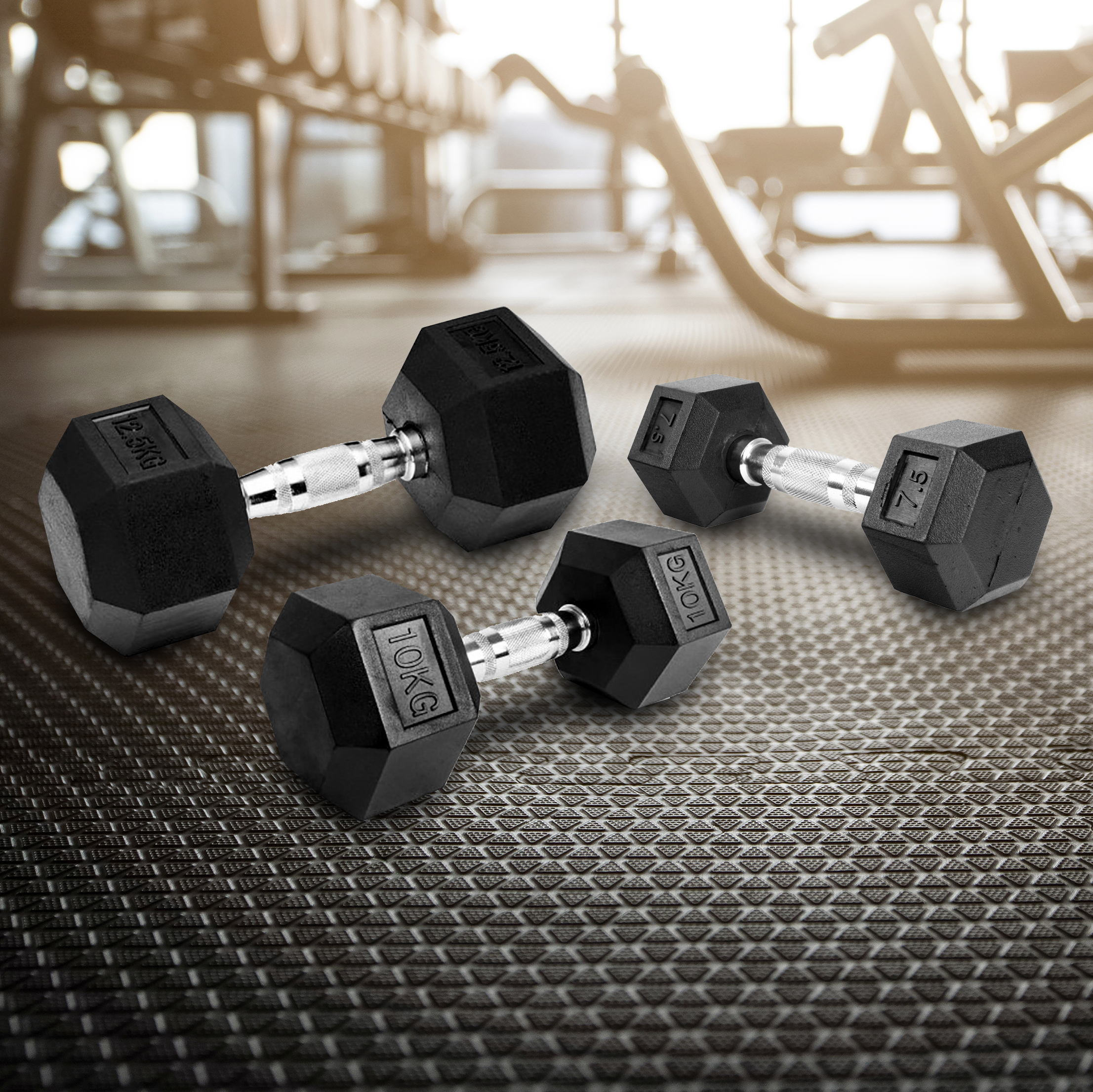 Rubber Hex Dumbbells