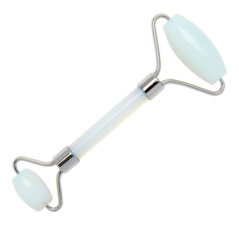 Opalite Stone Facial Roller with Silver Metal