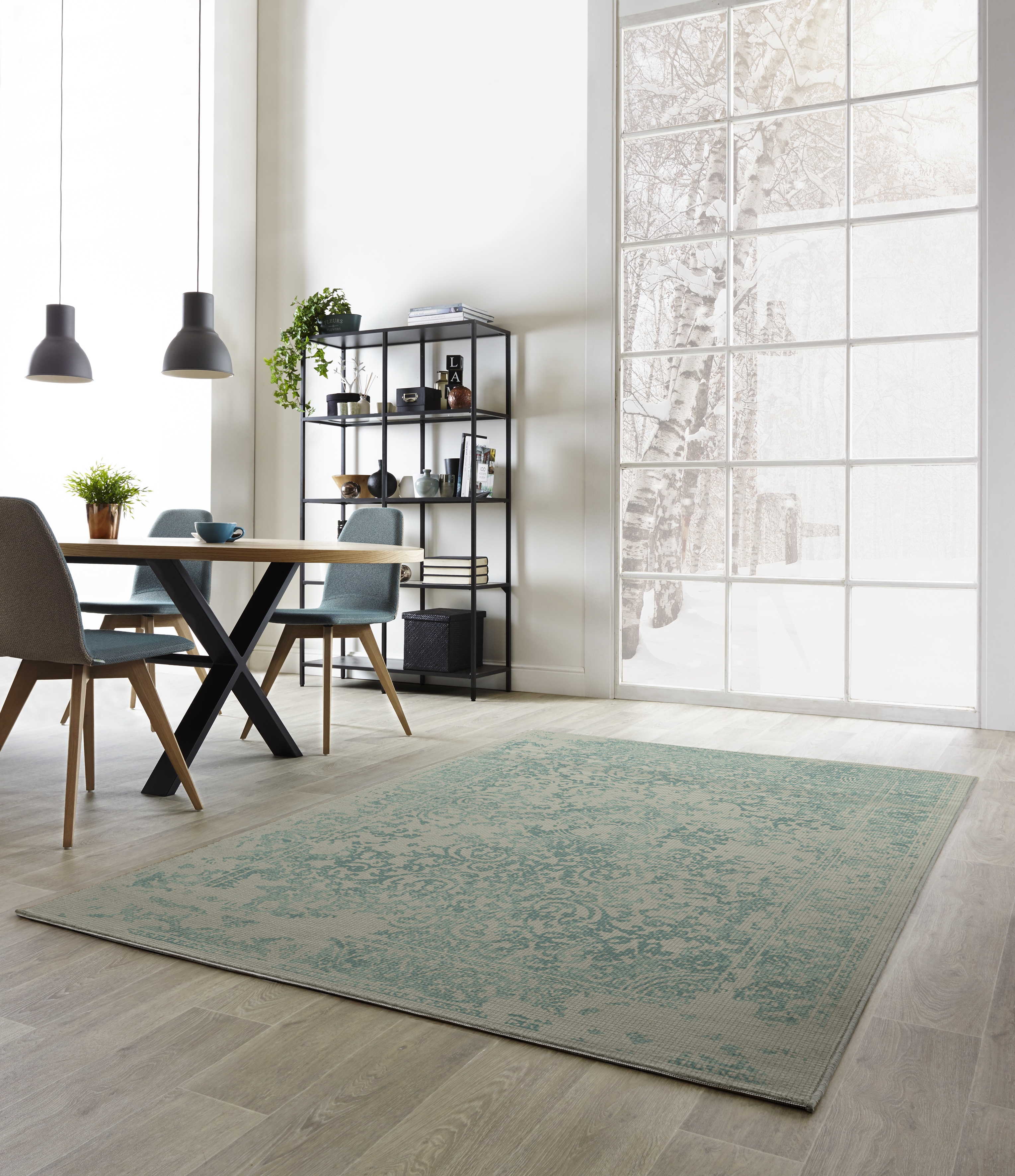 Light Blue And White Intricate