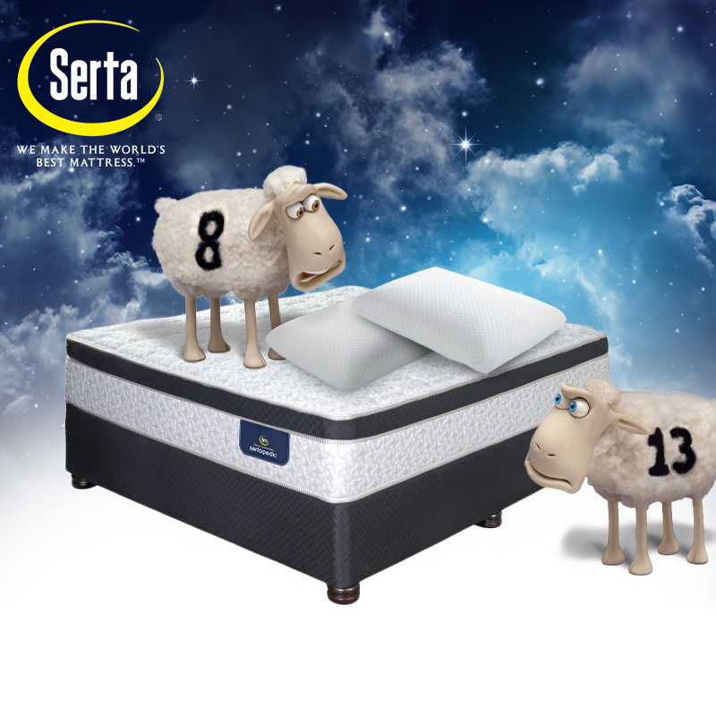 SertaPedic Neptune Pocket Spring Technology Flip Free Medium-Plush Bed Set with 2 High Density Memory Foam Pillows