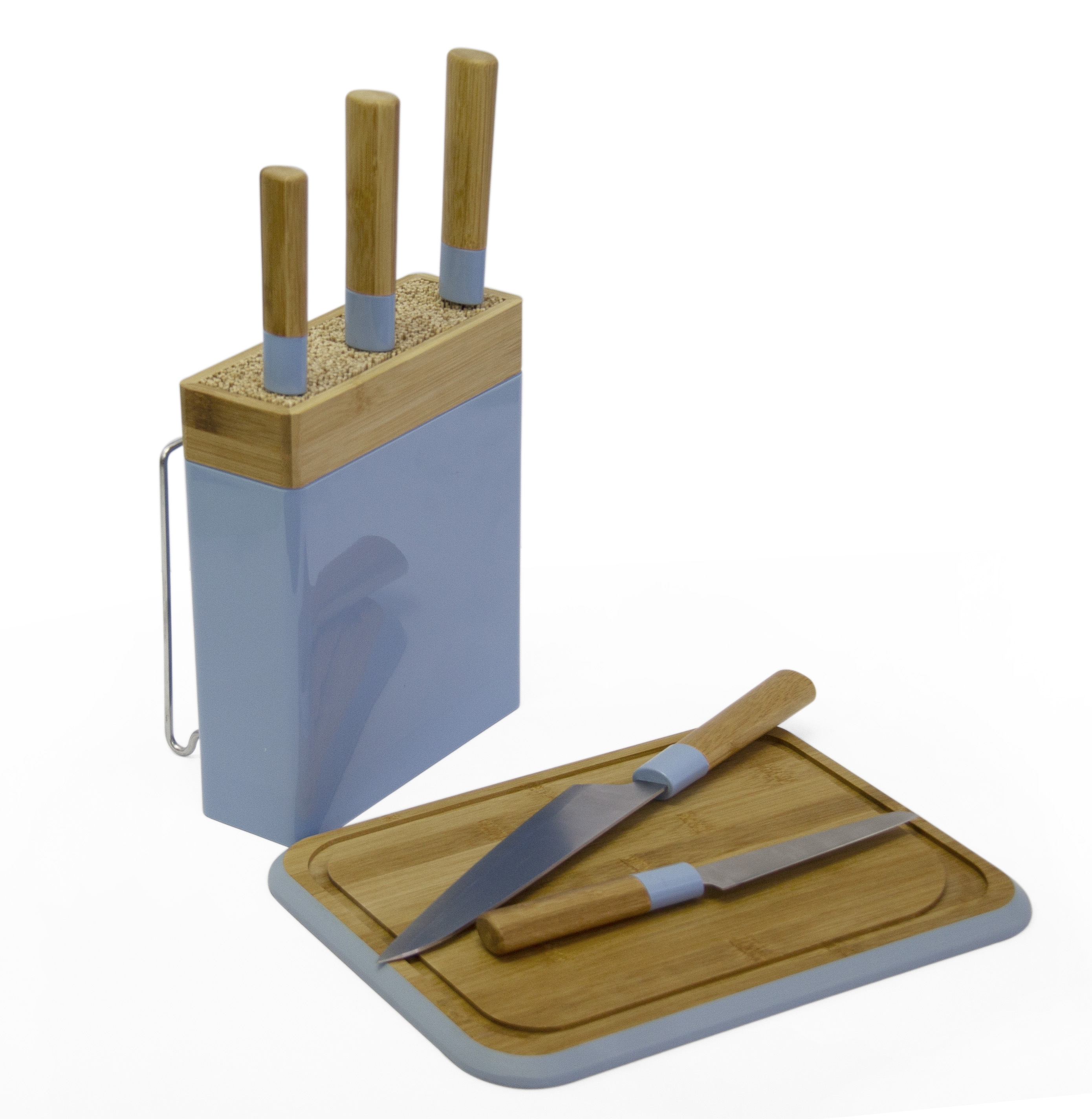 5 Piece Bamboo Knife Block Set