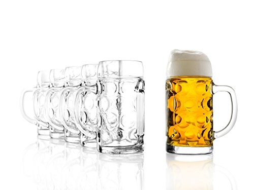 Set of 12 Isar Glass Beer Mugs (500ml or 1000ml)