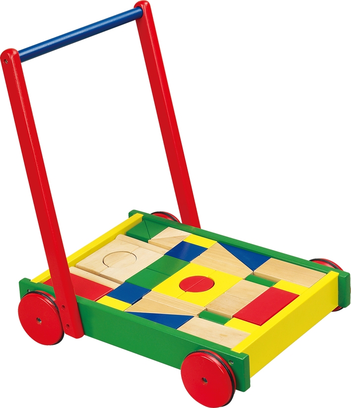 Colourful Activity Wooden Walker with Blocks