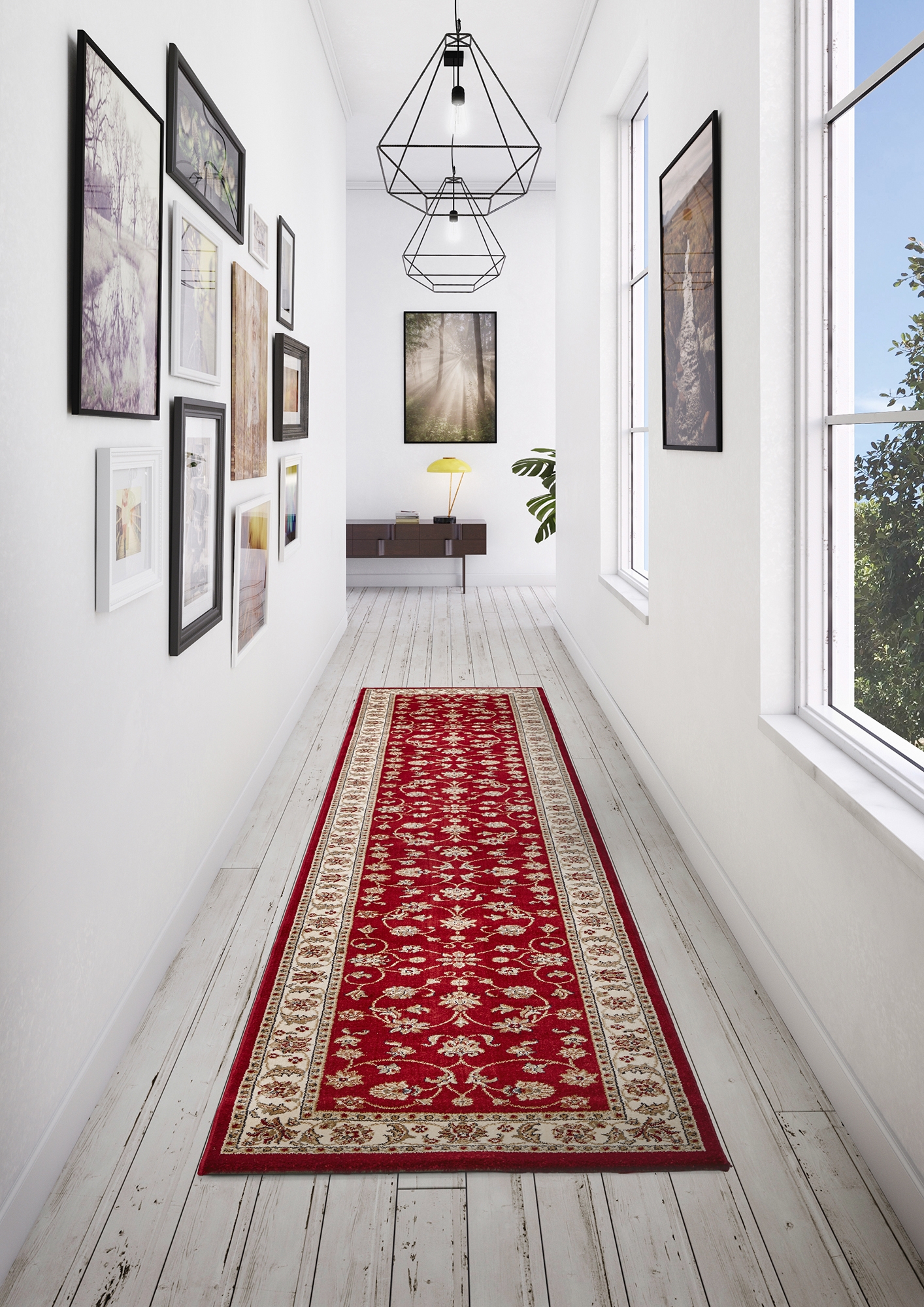 Burgundy/Ivory Open Field