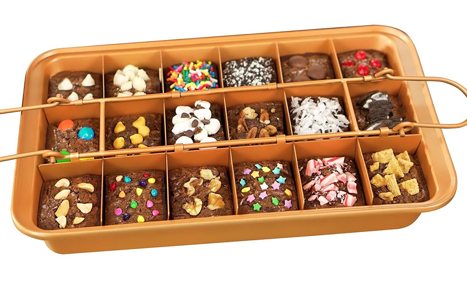 Copper Brownie Pan with Divider for Perfectly Sliced Brownies
