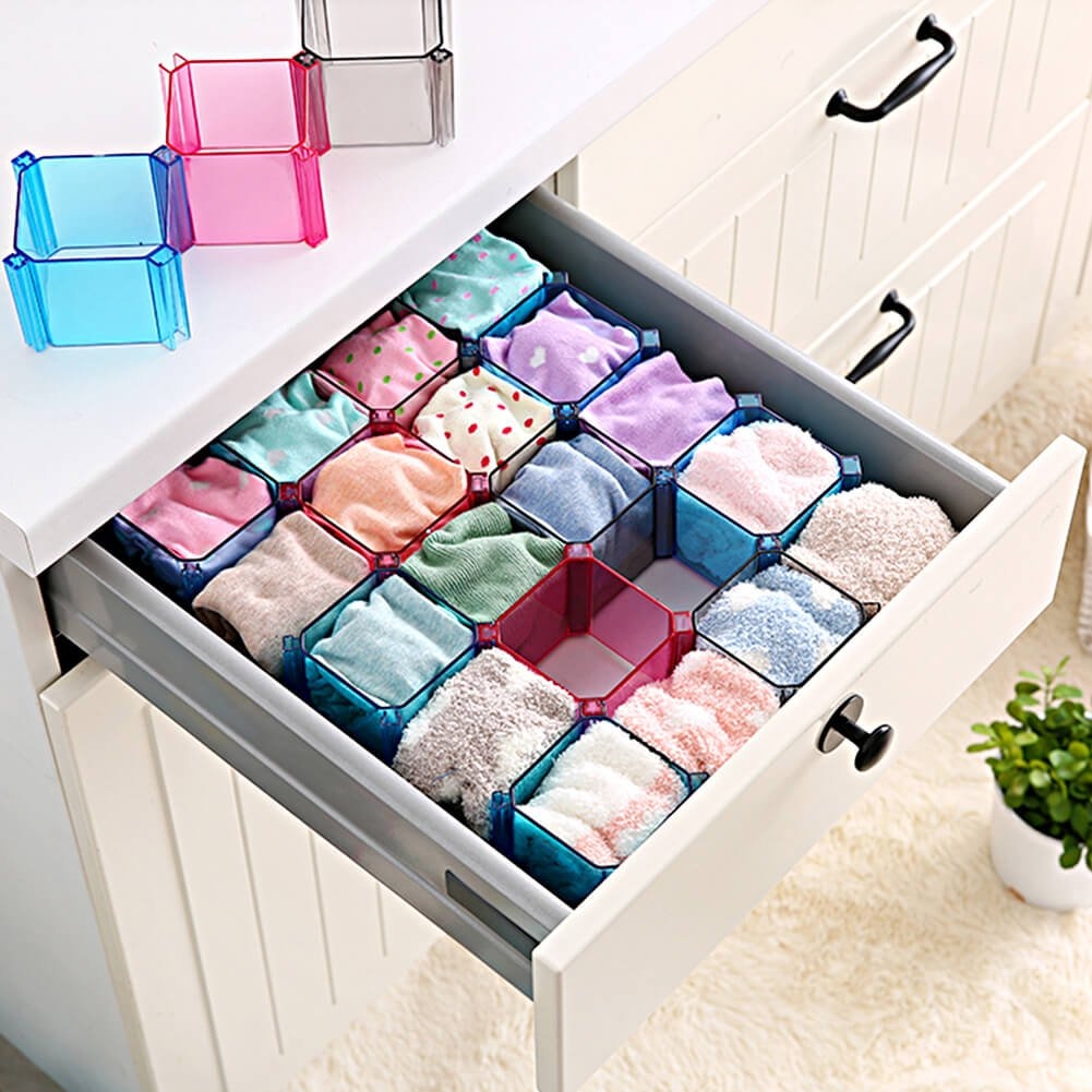 Pack of 2 Six Piece Interchangeable Drawer Organisers