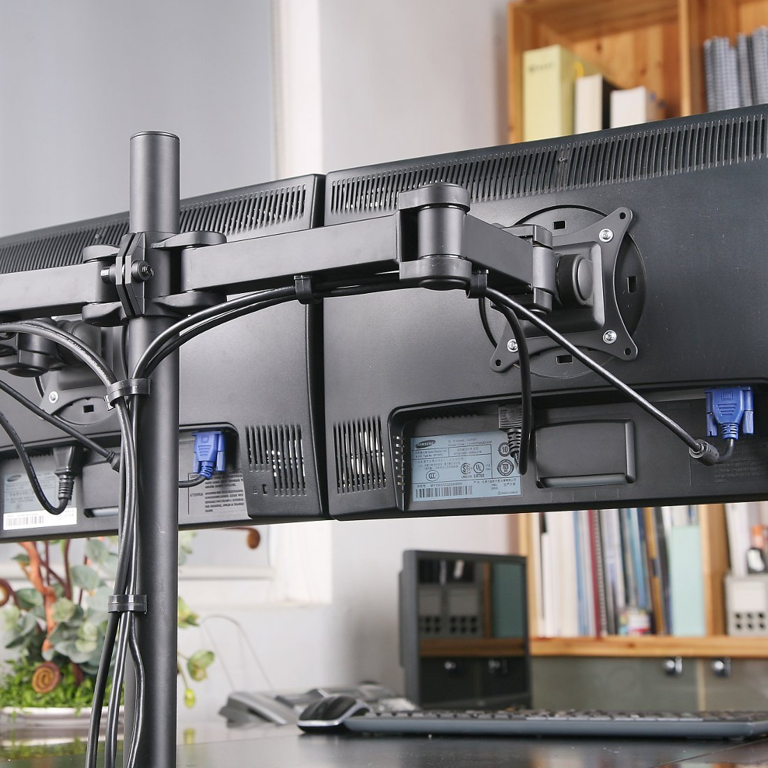 Adjustable Dual Monitor Desk Mount