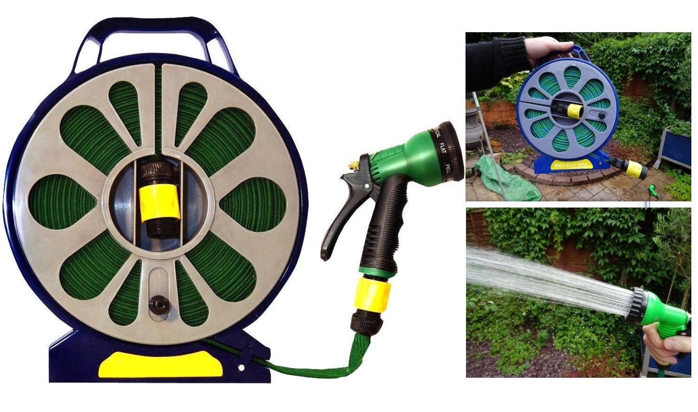 15m Flat Hose with Spray Gun Nozzle