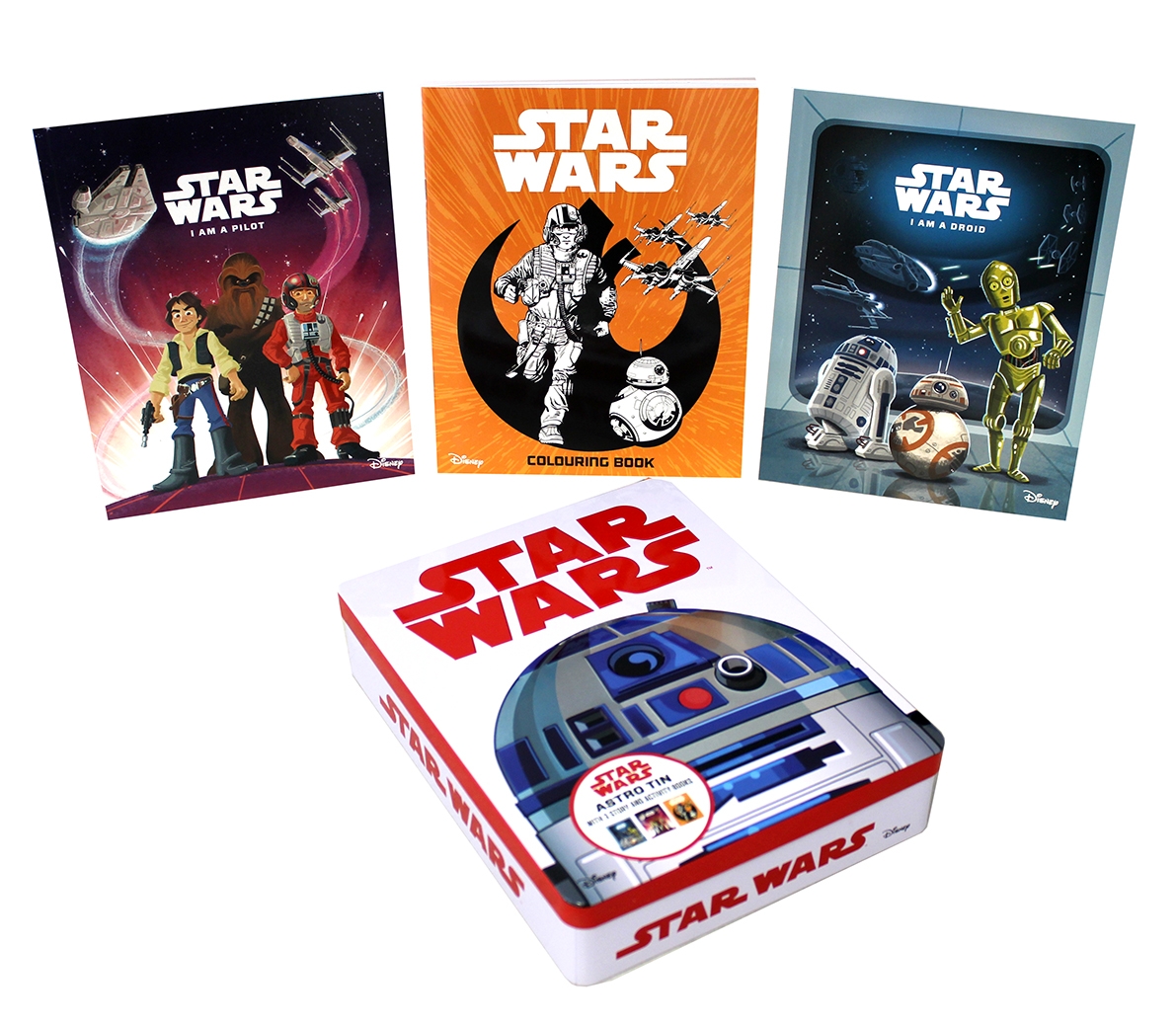 Set of 2 Children's Activity Tins (Return of the Jedi, The Force Awakens or Astro Tin)