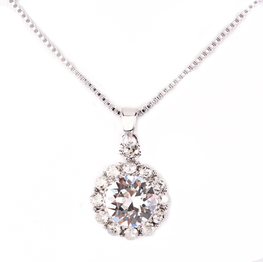 Brilliance Swarovksi Pendant Necklace with 925 Sterling Silver Chain