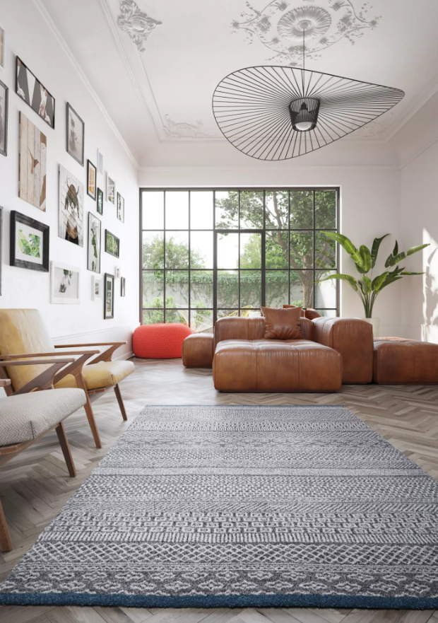 Grey & White Aztec Design