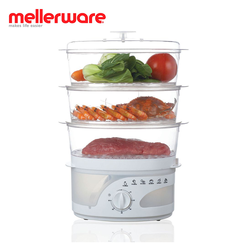 3 Tier 800W Dim Sum Food Steamer with Timer (Model: 27610)