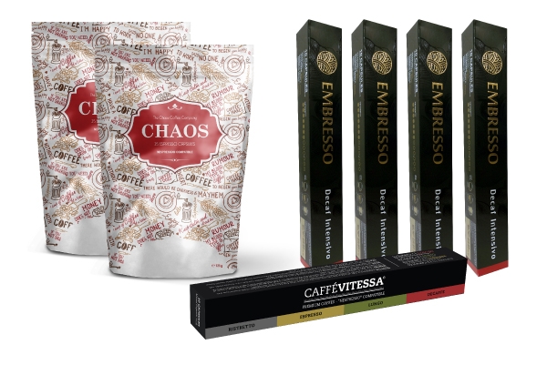 Pack of 150 Vitessa Company & Chaos Coffee Nespresso Compatible Coffee Capsules (R1.33 per Capsule)