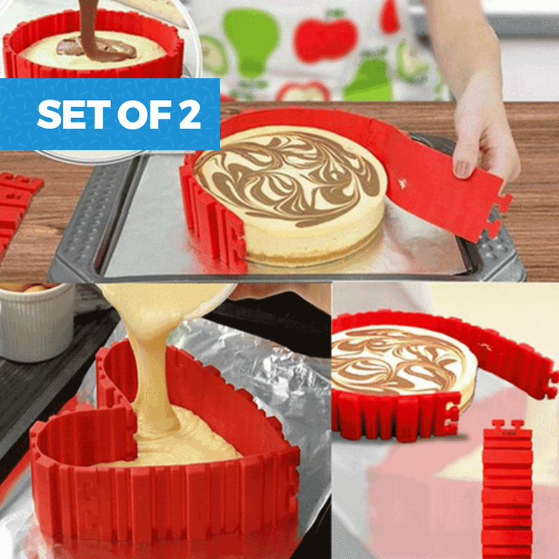 Set of 2 Silicone Mouldable Baking Cake Moulds