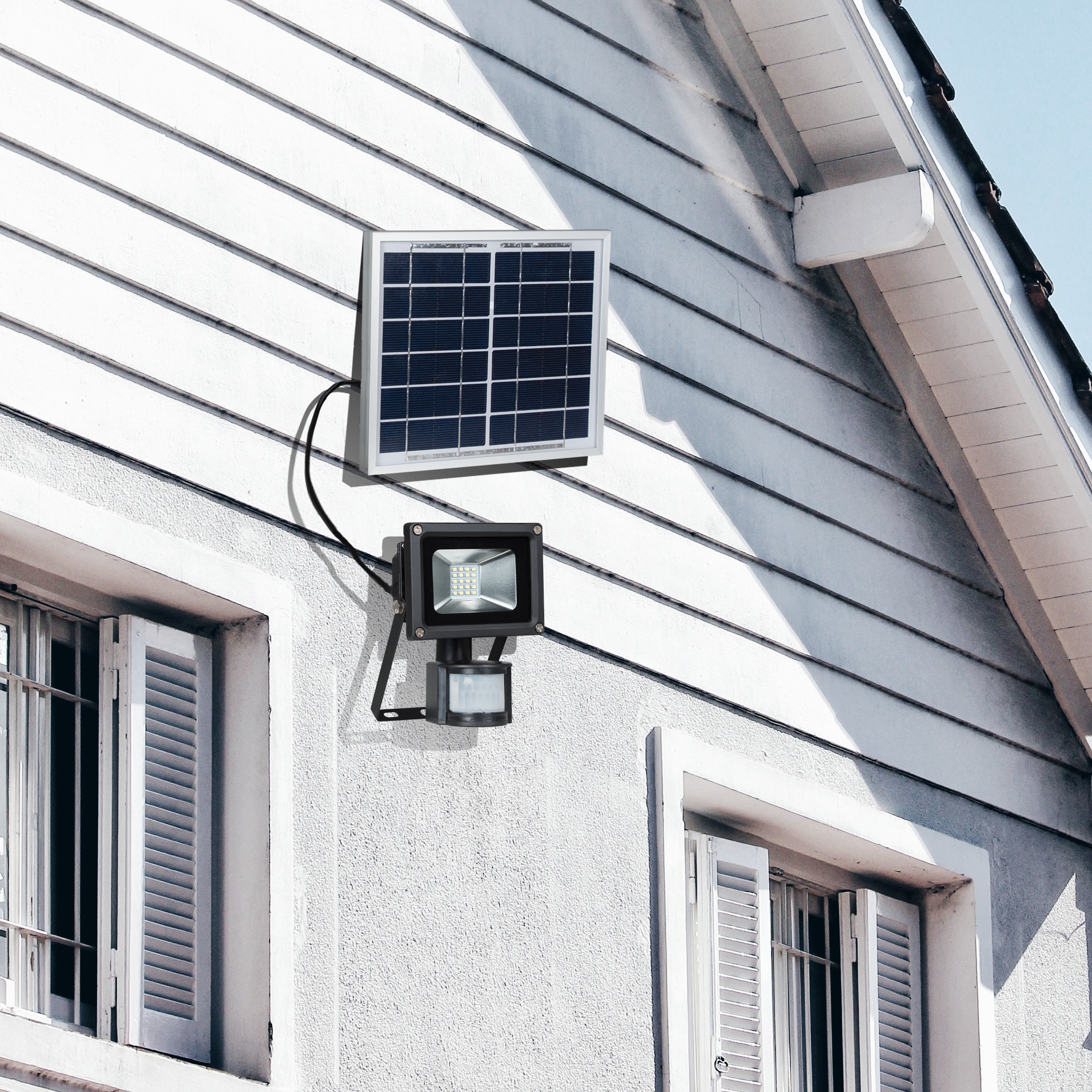 Solar LED Die Cast Aluminium Flood Light with PIR Motion Sensor