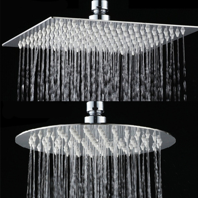 Stainless Steel Ultra Slim Round or Square Shower Head