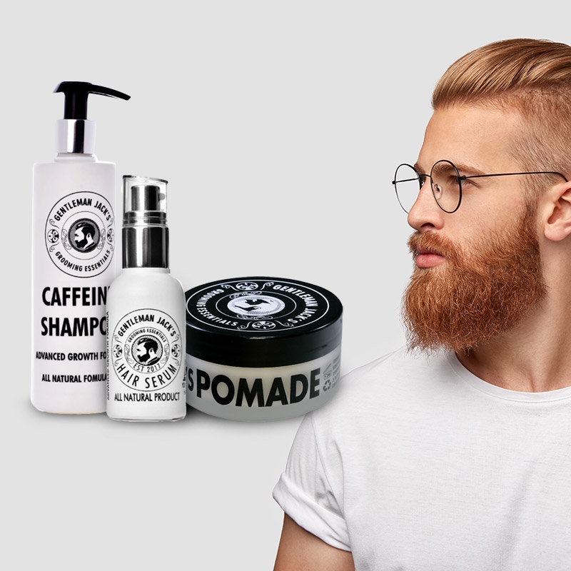 Men's Hair Growth Kit (Hair Serum, Hair Pomade, Caffeine Shampoo)