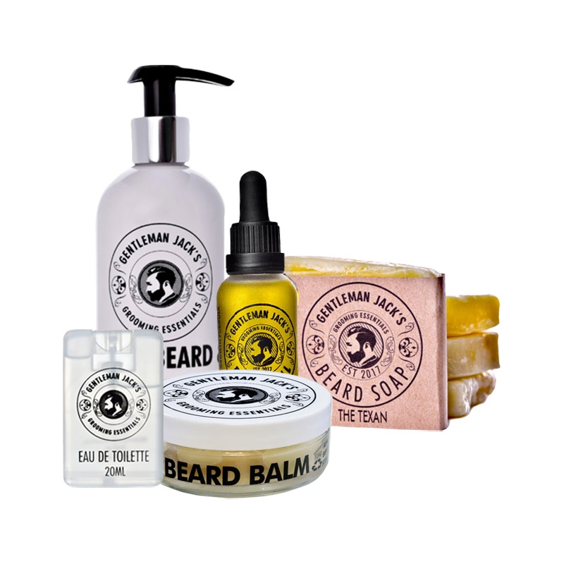 Men's Ultimate Beard Grooming Kit (Beard Oil, Beard Balm, Shampoo Bar, Body Wash, Eau de Toilette)