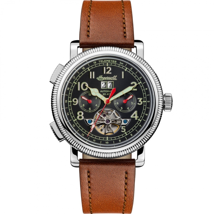 Men's Genuine Leather "The Bloch" Automatic Watch
