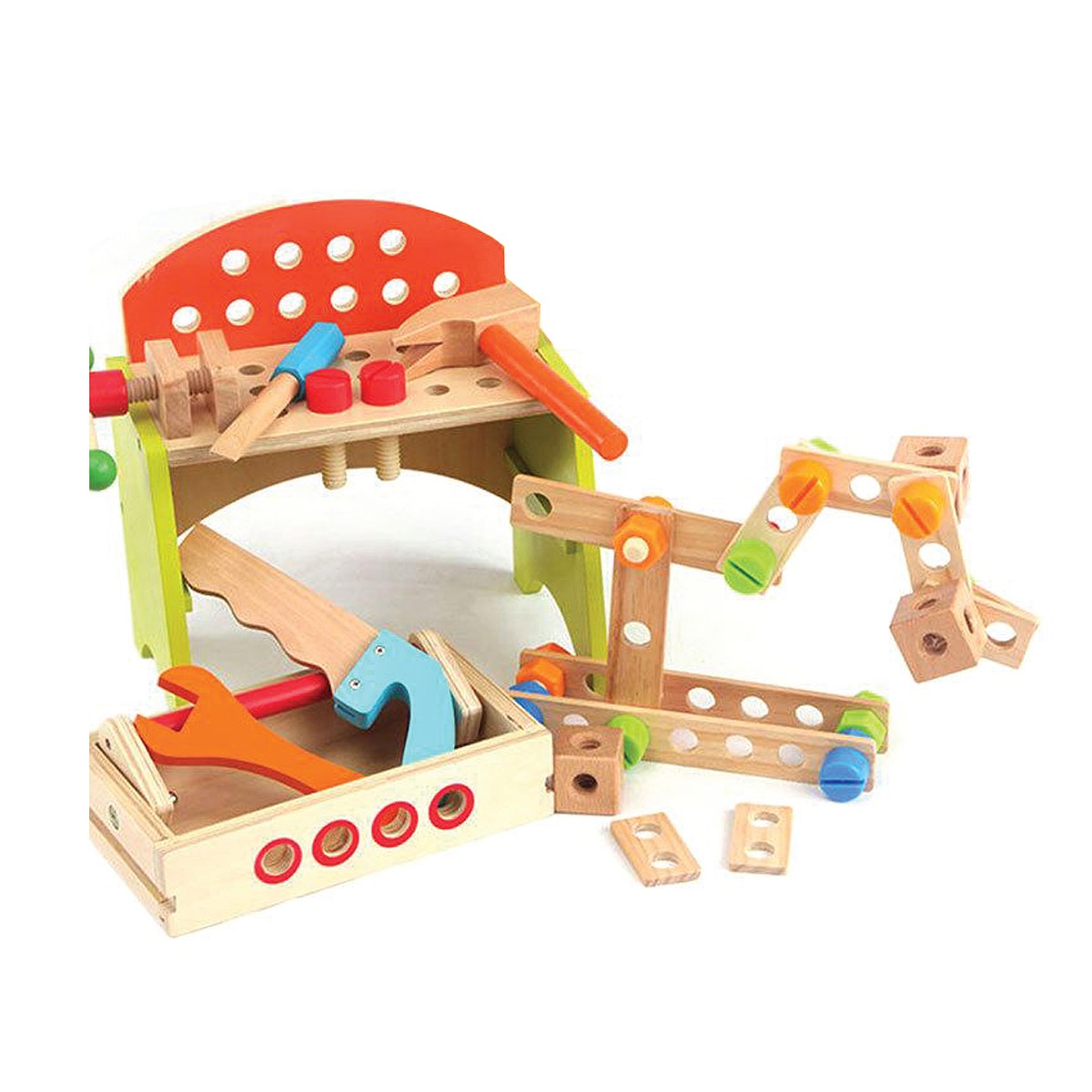 Wooden Tool Set with Carry Box