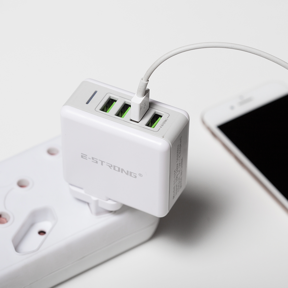4-Port White USB Wall Charger