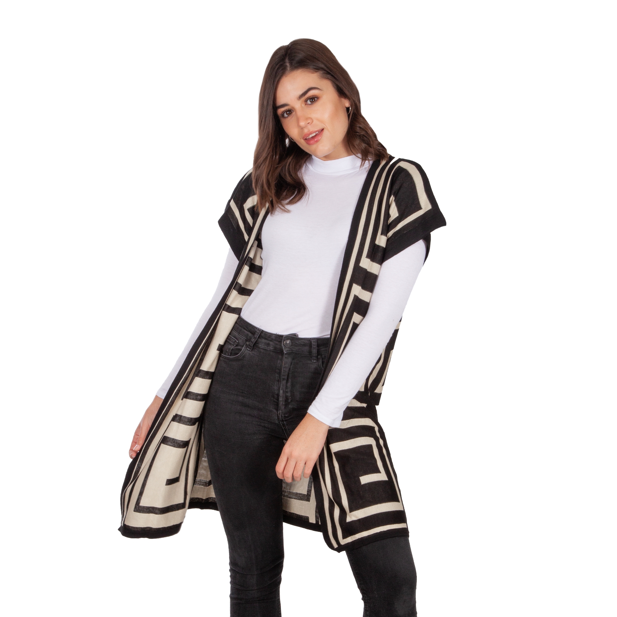 Ladies Short Sleeve Knitted Cardigan