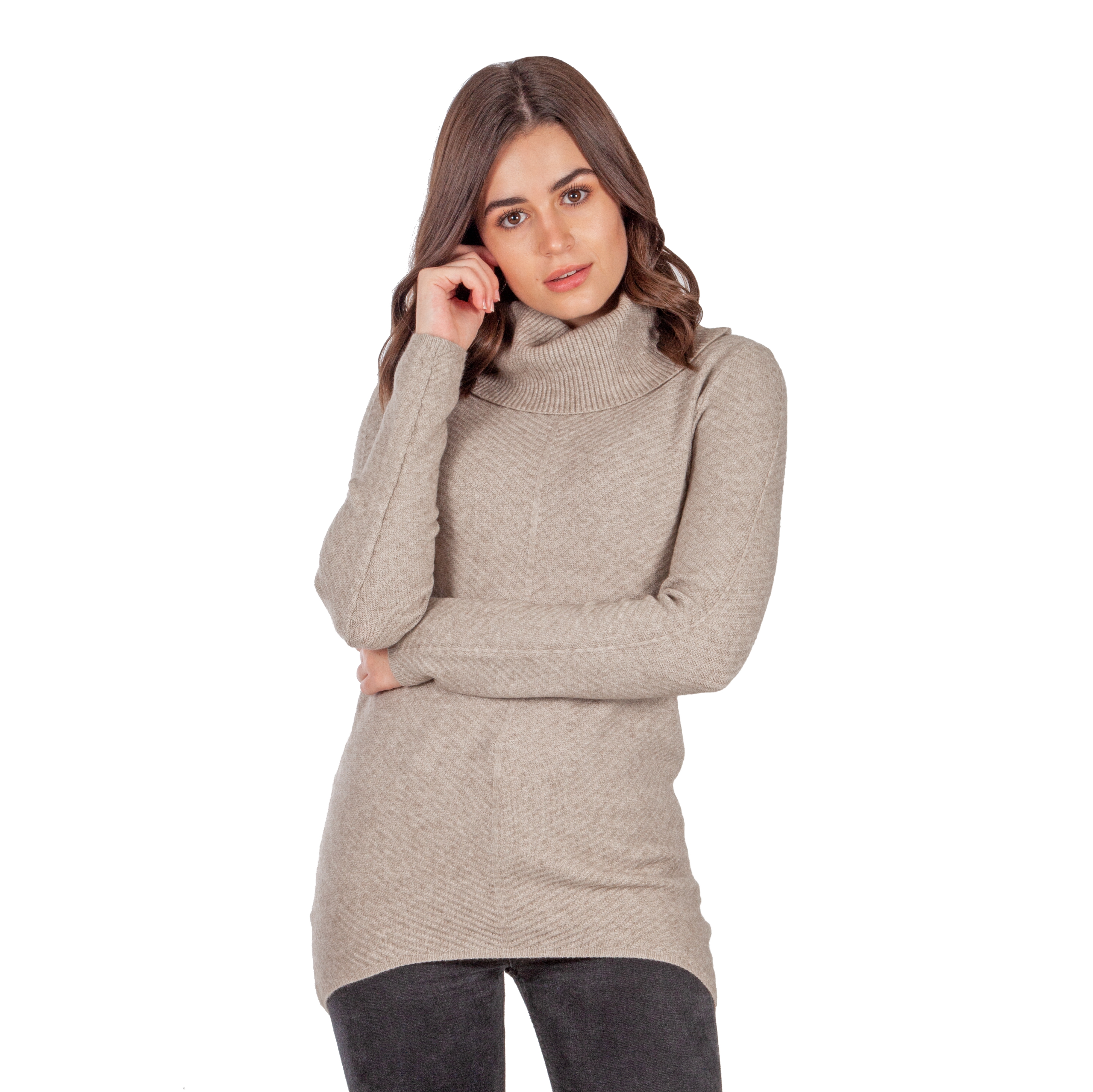 Ladies Cowl Neck Jersey Knit Top